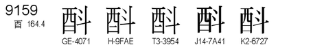 U+9159